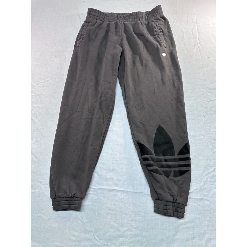 adidas Originals Men's Big Trefoil Logo Fleece Jogger Sweatpants Charcoal Gray M